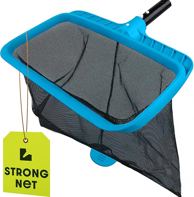 Pool Skimmer Net for Cleaning – Heavy Duty Deep Mesh Pool Net Skimmer - Fine Leaf Rake Net for Swimming Pools, Ponds - Strong Frame - Fits Standard Pool Poles (Net Only, No Pole)