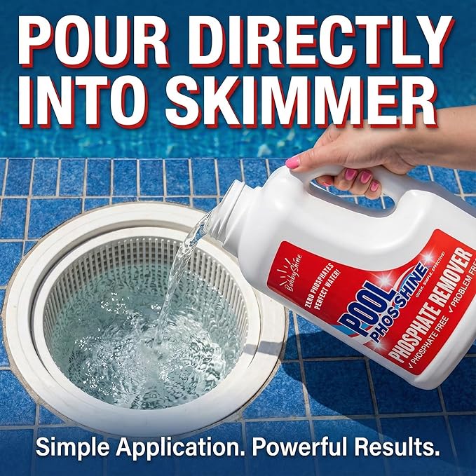 Phosphate Remover Pool Treatment, Phosphate Remover for Pool, Pool Phosphate Remover, Easy Cap Measure, ppb Dosing Guide, 3 L (101.5 fl oz), BubbyShine