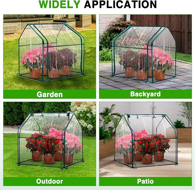 Yesker Mini Greenhouse 36"x18"x33" Portable Small Green House for Indoor Outdoor Greenhouses with PVC Cover Compact Greenhouses Kit for Winter Gardening Balcony Patio Outside Backyard Plant Protection