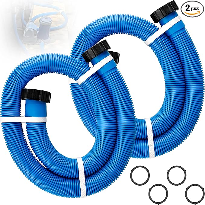 1.5" Pool Pump Hose for 29060E Intex Pumps, Saltwater Systems, and Sand Filters,59" Long Replacement Hoses fit for Intex & Coleman Above Ground Pools Parts (2 Pack)
