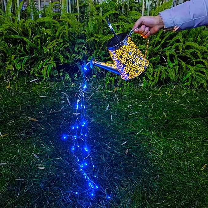 VOOKRY Solar Watering Can Lights, Large Retro Hanging Blue Solar Lights Outdoor Decorative Garden Decor Waterproof for Outside Patio Yard Porch Lawn Landscape, Gifts for Women Mom Grandma Mother's Day