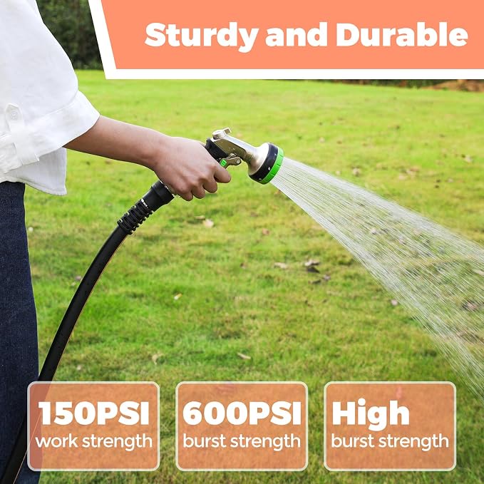 Garden Hose 5ft,Water Hose Heavy Duty,Flexible and Durable, Lightweight Hybrid Hose with Swivel Handle,Leakproof Hose Male to Female Fittings