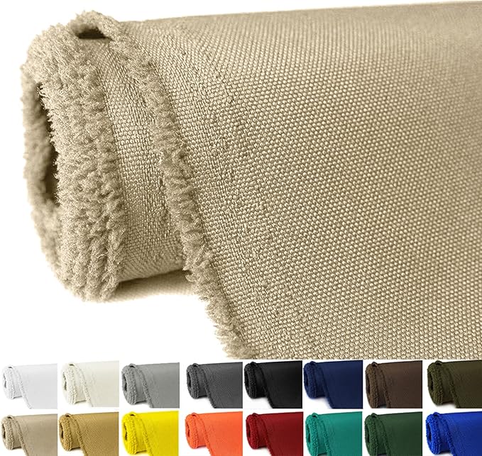 Waterproof Canvas Fabric by The Yard 58" W 600D Upholstery Polyester Material Indoor Outdoor Water Resistant Fabric for Chair Cushion Furniture Cover Sewing DIY Cloth, 3 Yards Khaki