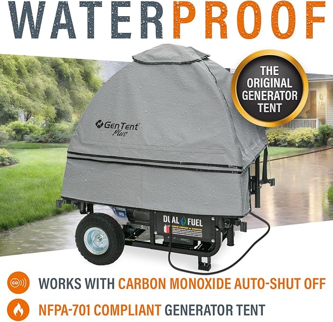 GenTent Open Frame Running Cover - Universal Adapter Kit Generator Tent (Slate, Original - Plus)