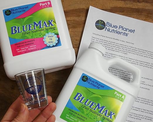 BlueMax Fertilizer Set (32 oz) Quart | Easy to Use Concentrated Plant Food for All Plants & Gardens | Makes Up to 470 Gallons of Ready to Feed | Blue Planet Nutrients
