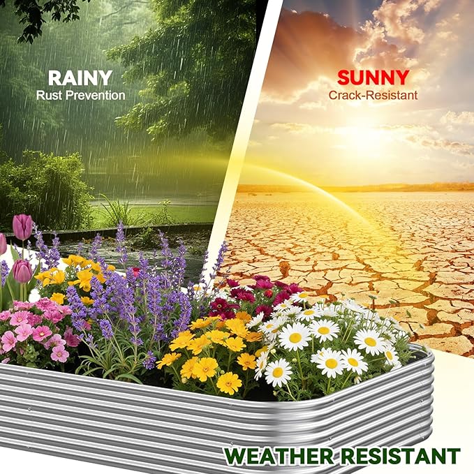 3 Pack 6x2FT Corrugated Galvanized Steel Raised Garden Bed Outdoor, Metal Above Ground Garden Bed for Vegetables and Flowers, Raised Beds for Gardening