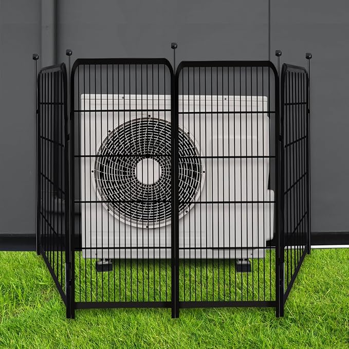 Getlay Garden Fencing 36 Inch High, 4 Panels Total 8.9 Ft(L) Dog Fence Outdoor for Yard, 4 One-Sided Plate, No Door, Anti Dig Fence Barrier, Dog Pen, Rabbit Fences, Garden Fences and Borders