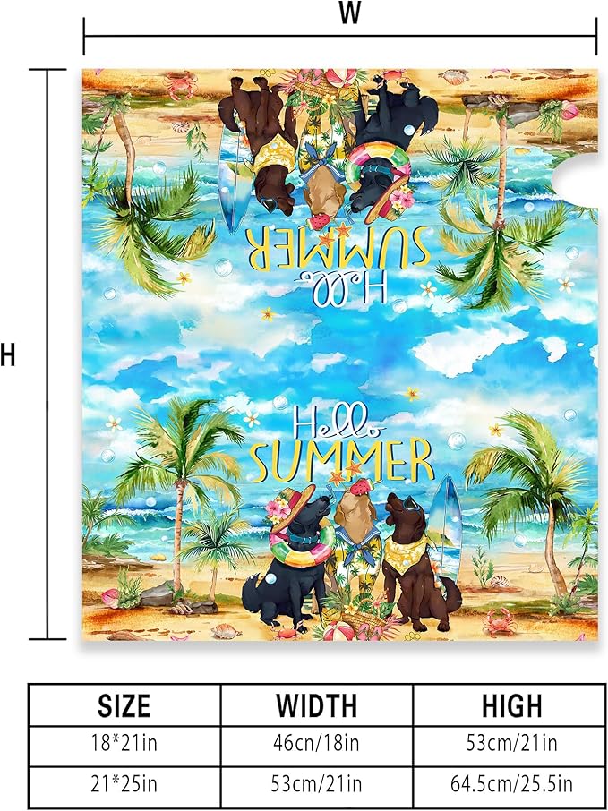 Summer Dog Mailbox Covers Magnetic Hello Summer Mailbox Cover Seasonal Post Letter Box Cover for Garden Yard Decor 25.5x21 Inch