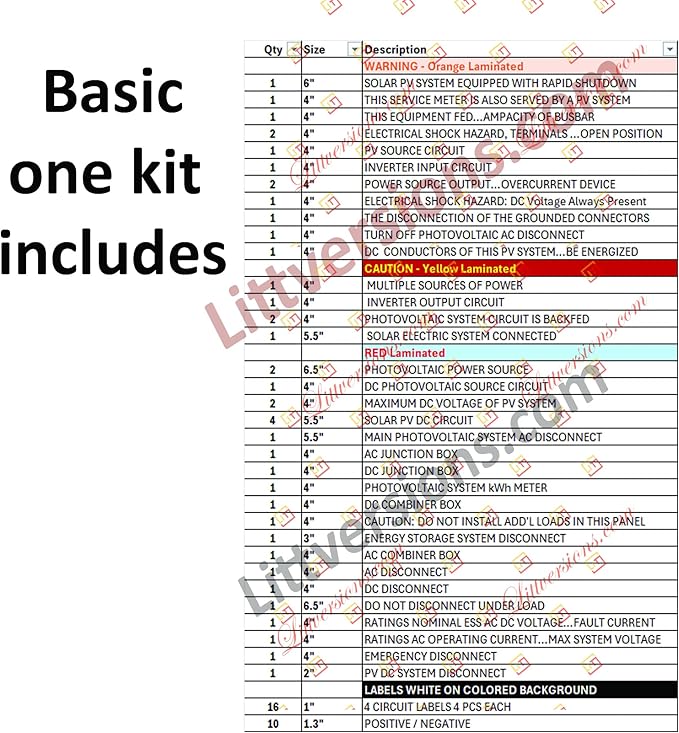 68 Pack 2017/2020/2023 NEC Code Compliant Photovoltaic Solar System Label Kit Electrical Panel Safety Stickers Outdoor Rated Laminated Strong Adhesive Waterproof