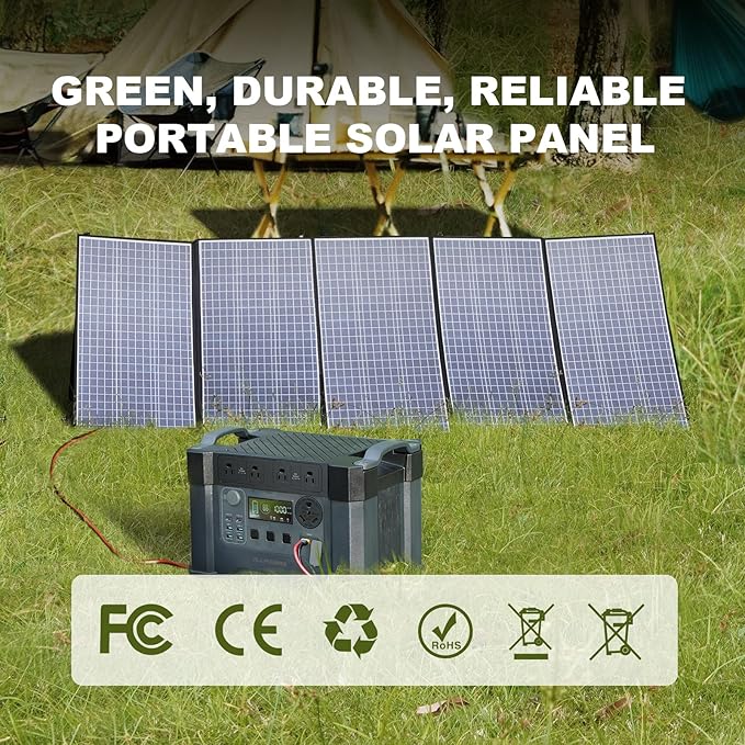 ALLPOWERS SP037 400W Portable Solar Panel, 23% Efficient IP66 Waterproof Foldable for RV Camping Home & 12V Systems, Compact Power Solution