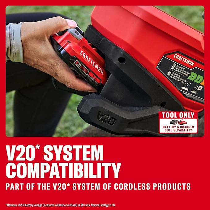 Craftsman V20 Four Season Seed Spreader Handheld, 1.2 Gal, 6 Speed, Fertilizer Spreader, Salt, Ice Melt, Covers up to 5,000 sqf per Tub, Tool Only (CMCOE300B)