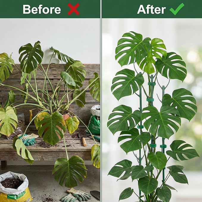 20 Pack Stackable Plant Support Stakes,Climbing Plant Support Pole Alternative to Moss Pole Plants Sticks Structures for Indoor Outdoor Potted Plants, Pothos, Vine, Flower Use