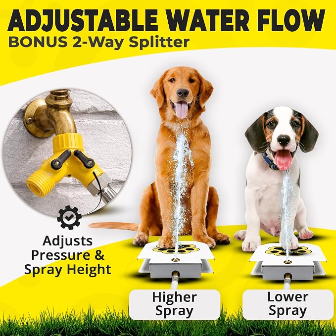Trio Gato's Outdoor Dog Water Fountain Step On, Dog Sprinkler Paw Activated, Drinking Pet Dispenser, Provides Fresh Water, Sturdy, Easy to Use