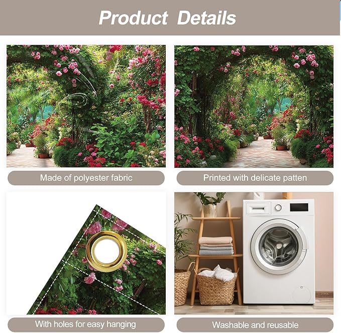 6 * 13FT Summer Garage Door Cover Decorations Flower Garage Door Banner for Outdoor Indoor Summer Party Photography Backdrop