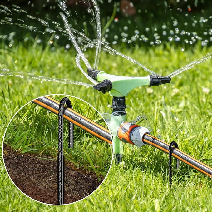 12 Inch Rebar Stakes, J Hook Ground Stakes 50 Pack Black Ground Anchors for Tent Heavy Duty for Plants Anti-Rust Landscape Fabric Artificial Turf