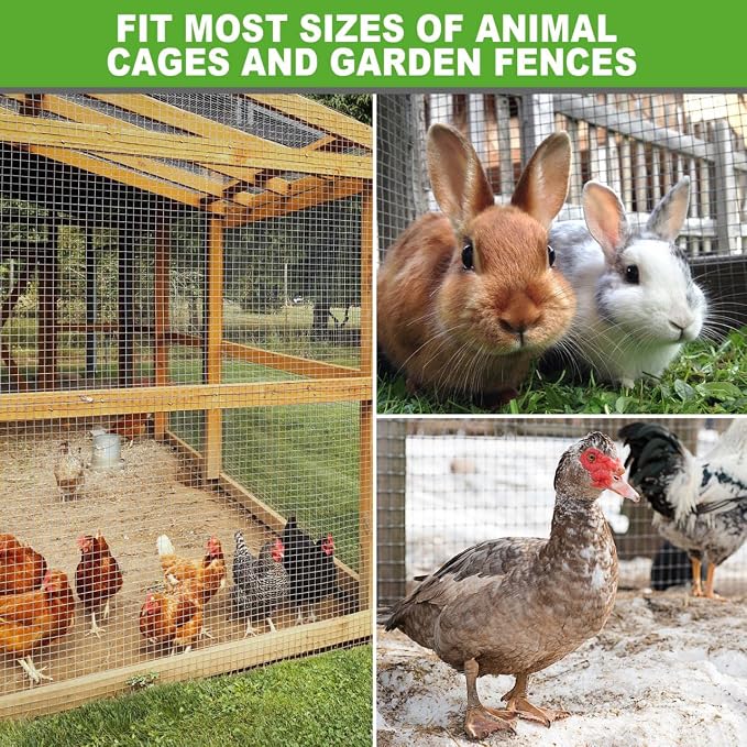 Land guard 23 Gauge Hardware Cloth, 1/4 inch 48inch×100ft Chicken Wire Fence, Galvanized Welded Cage Wire Mesh Roll Supports Poultry Netting Cage Fence……