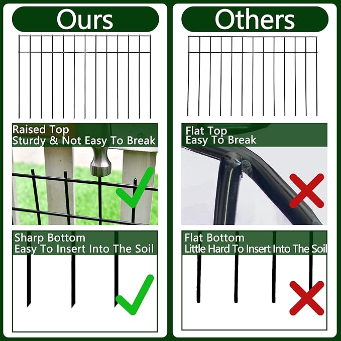 Animal Barrier 30FT(L)15 in(H), 15 Pack 2415 Inch Dog Digging Fence Underground, Decorative Garden No Dig Dog Barrier Black