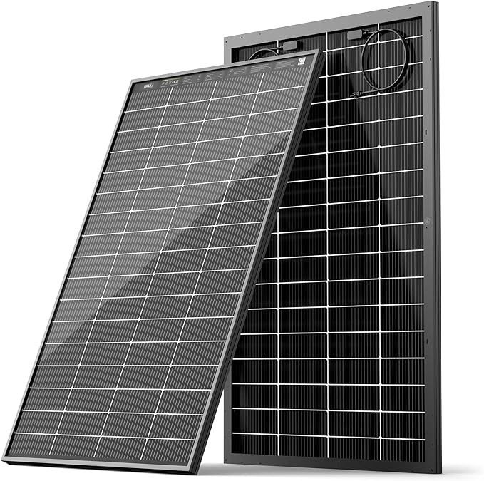 HQST N-Type 16BB 200 Watt Bifacial Solar Panel, Compact & Lightweight Solar Panels with 30 Years Lifespan, up to 25.4% Efficiency, IP65 for RV, Van, Trailer, Marine, Rooftop, Farm, Off Grid
