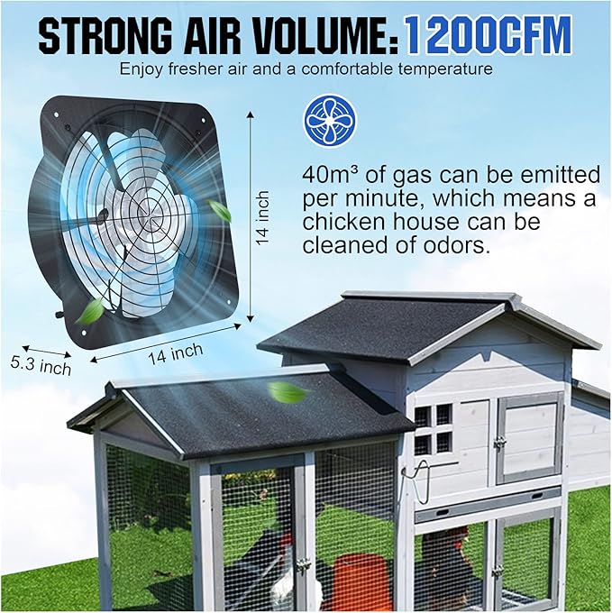 ECO-WORTHY 50W Solar Attic Fan Kit, 50W Foldable Solar Panel and 14" DC Fan with 40W Motor for Roof Vent or Chicken Coop and Greenhouse