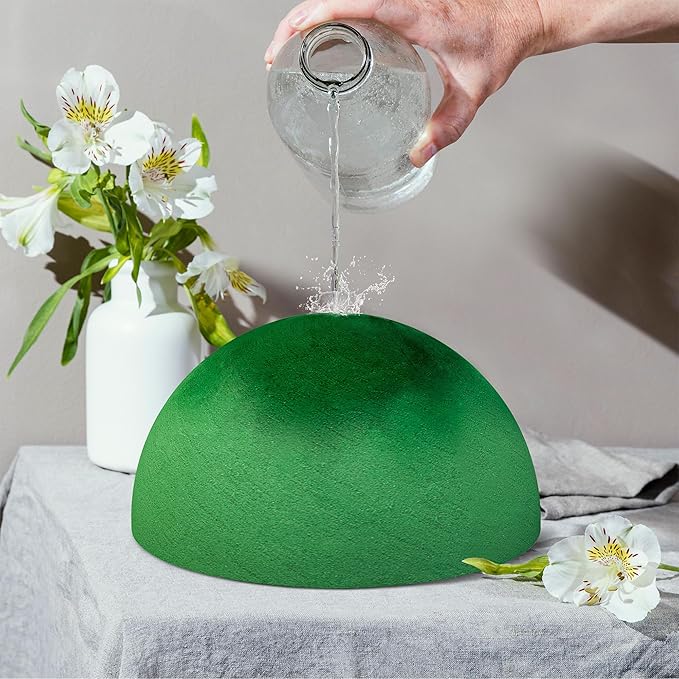 Max Shape Floral Foam Half Ball 7.48" for Floral Arrangements, Round Floral Foam Half Balls Green, Wet Flower Foam for Fresh Flowers