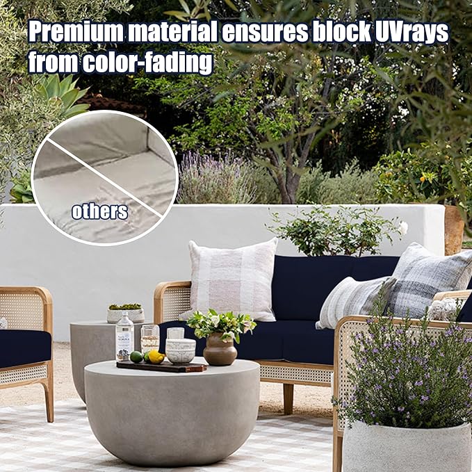 12-Piece Outdoor Cushion & Pillow Cover Set, 8 Seat Covers + 4 Pillow Covers, Stretch Patio Furniture Slipcovers for Sofa Sectional Chair