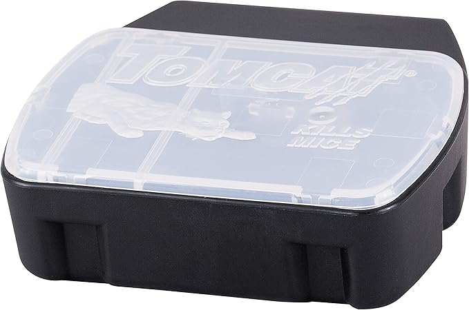 Tomcat Mouse Killer Child Resistant, Refillable Station with Clear Lid for Easy Monitoring, 1 Bait Station and 8 Refills