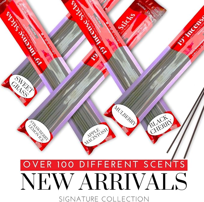Aroma Depot Baby Powder 19'' Incense Sticks Jumbo. Approx 27 to 30 Sticks Per Bundle. 19 Inch Extra Large, Each Natural Stick Burns for 3 to 4 Hours. Most Exotic Long-Lasting Fragrance.