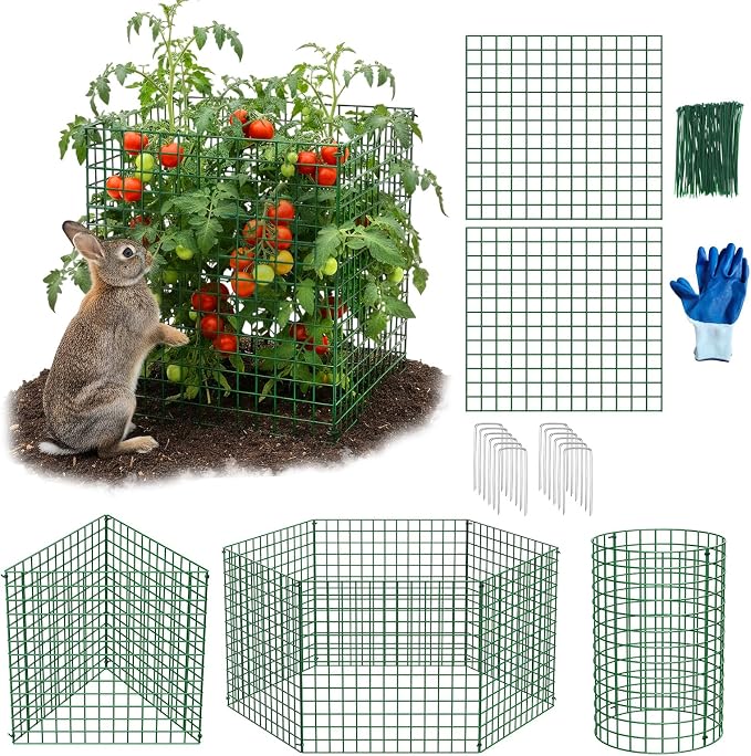 30 PCS Plant Protectors from Animals, 13"x13" Metal Plant Cages for Outdoor Plants, Reusable Plant Covers from Animals, Garden Cloche & Chicken Wire Cloche for Vegetables, Flowers, Seedlings