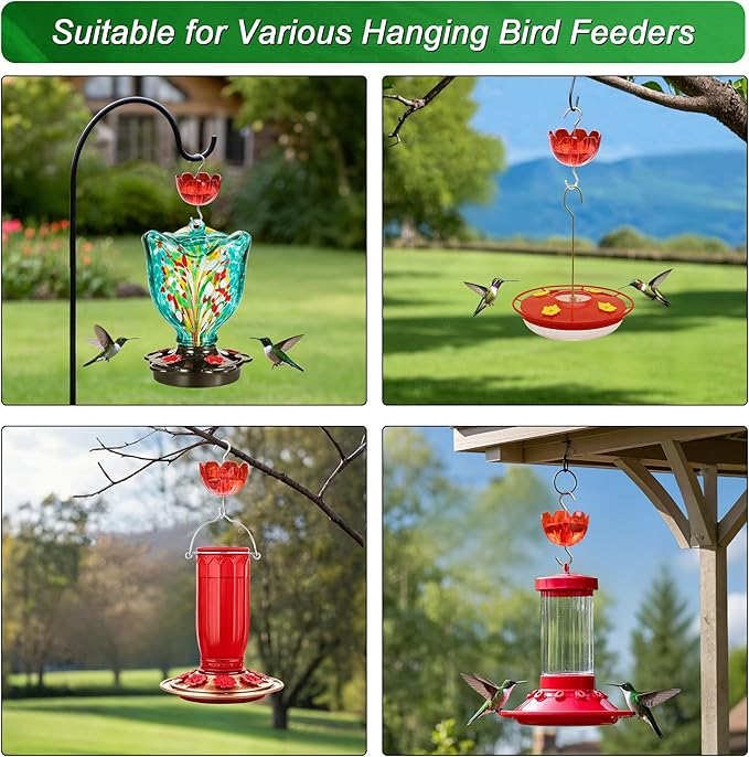 6-Pack Hummingbird Feeder Ant Guard-Large Ant Moat for Hummingbird Feeders, Outdoor Ant-Proof Handing Feeders Accessories,Twist & Clean Ant Guard,6 Ant Motes for Healthy Birds with Level Window(6 Set)
