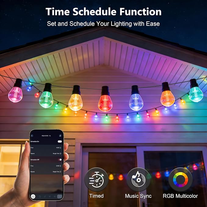 NUERPO Beizelte Outdoor String Lights