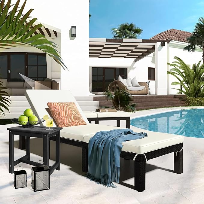 GARDENSTAR Adirondack Square Side Table,one-Tier Outdoor end Table, Patio Side Table for Pool,Porch,Backyard,Relaxing Companion