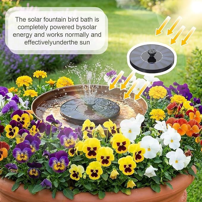 Metal Bird Bath for Outside Planter with Solar Fountain, Vintage Freestanding Birdbaths & Birdfeeder Adjustable Height with 2 Stakes, Antique Bronze Garden Patio Balcony Backyard Decor