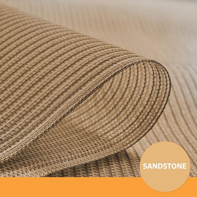 Coolaroo 70% UV Block Prvacy & Screening Fabric - Breathable Fence Cover for Patio, Balcony, Pool, and Play Area, Tear Resistant Windscreen, 6ftx100ft Roll, Sandstone