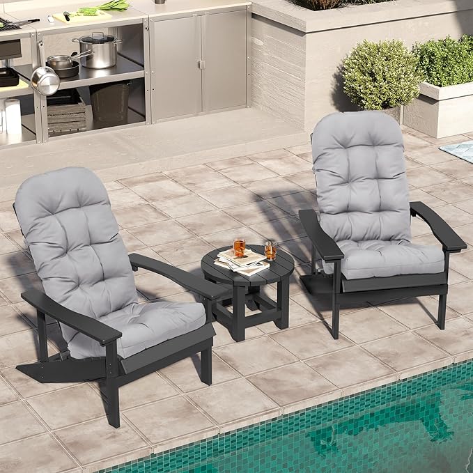 Crestlive Products Adirondack Chair Cushion, Outdoor Rocking Chair Cushion Water Resistant 50x20x4 Inch, High Back Thick Patio Replacement Cushion, Light Gray