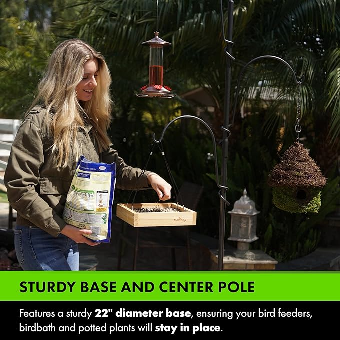 Yard Butler Yard Tree Bird Center, IYTBC-4 Garden Accessory for Outdoor Hanging - Steel Construction - Easy Installation - Functional & Decorative