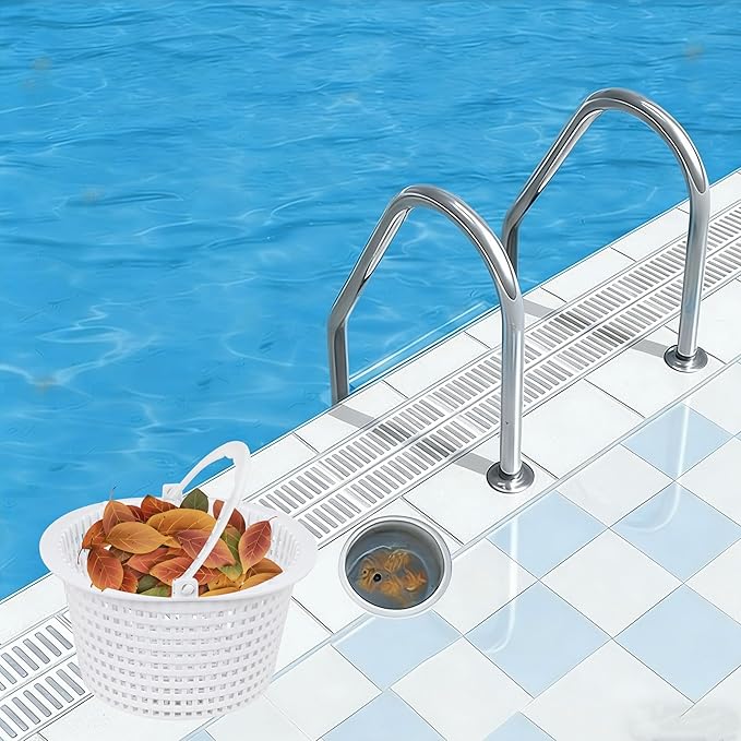 Above-Ground Skimmers Replacement Baskets，SPX1091C Replacement Above Ground Skimmer Basket with Handle Compatible with Hayward SP1091 WB736660