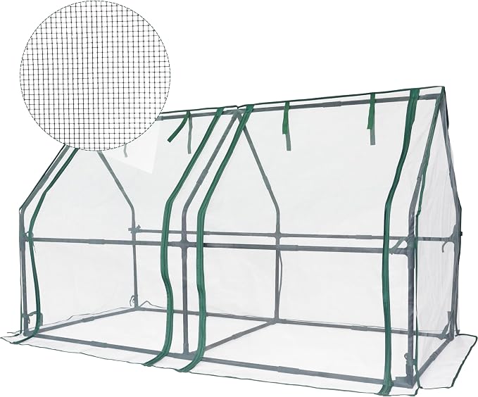 Gardzen Mini Greenhouse with Zipper Mesh Cover, Steel Frame Portable Outdoor Greenhouse, Enhanced Ventilation, Ideal for Spring, Summer & Fall 71.7"(L) x36.2(W) x42.5(H)