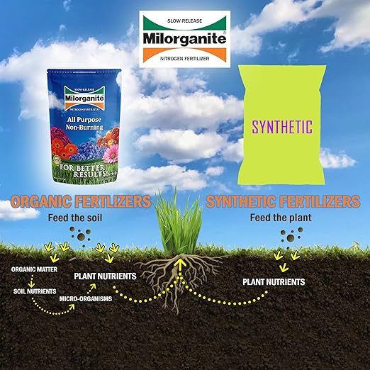 Milorganite All-Purpose Eco-Friendly Slow-Release Nitrogen 6-4-0 Fertilizer, 5 Pound Bag (Pack of 3) - for Lawns, Flowers and Gardens