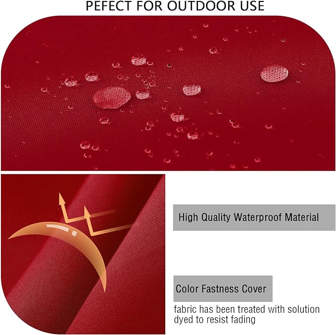 idee-home Outdoor Chair Cushions for Patio Furniture, Outdoor Seat Cushion | Waterproof Hampton Bay Deep Seat Replacement Couch Cushions for Garden Backyard Deck 26.5 x 26.5 Red