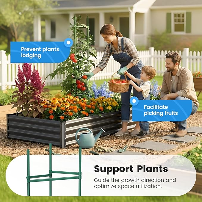 Quictent Galvanized Raised Garden Bed Metal Planter Box Bottomless for Backyard Outdoor, 6x3x1 Ft 2PCS, Dark Grey