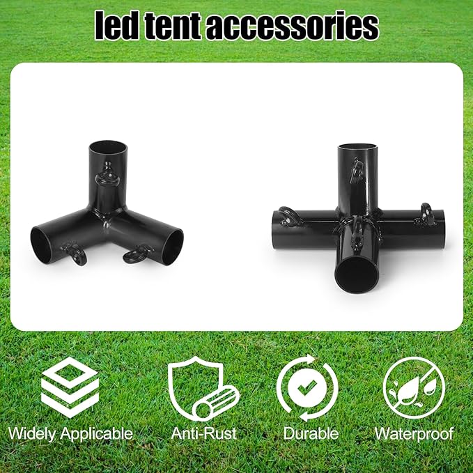 Aoneky 1 3/8'' Corner Flat Roof Canopy Fitting Couplers Kit - Frame Carport Connectors (6 Legs)