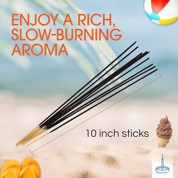 Gonesh Scents of Summer - Incense Sticks Variety Pack - Non-Toxic 10” Slow Burn Aromatic Sticks - Summer Swirl, Flip Flop, Cool Pooch, Lazy Days - 30 Count Each