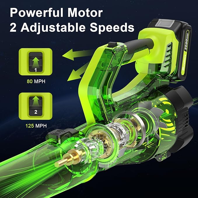 SUNCHERS Leaf Blower Cordless with 2 Batteries and Charger, Electric Battery Powered Cordless Leaf Blower, Portable Lightweight Handhold Blowers for Blowing Leaves, Patio Cleaning, Lawn Care and Dust