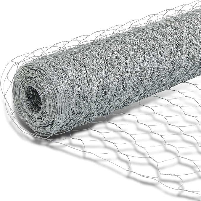 WFLNHB Hexagonal Chicken Wire Poultry Netting Galvanized Mesh Garden Fence Barrier Fence Mesh Roll 6Feet x 150Feet
