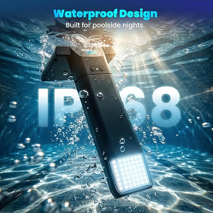 Solar Pool Lights Only for Inground Pools with Remote, 56 LEDs Brighter 3-Sided 180° Underwater Glow, 10 Colors 4 Modes, 3 Brightness Levels, IP68 Waterproof（1 Pack）