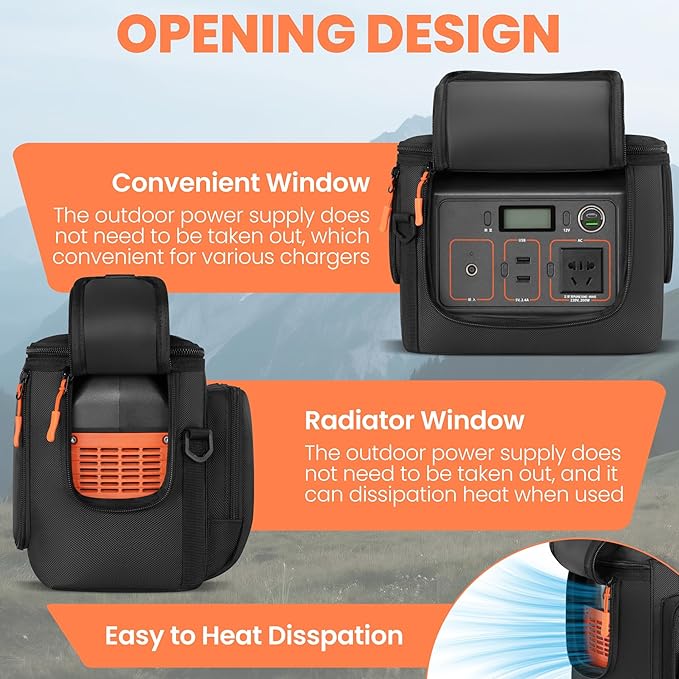 Travel Carrying Case Padded Compatible with Jackery Explorer 300/240/290/290 Plus, Carrying Bag with Adjustable Shoulder Strap, Side Zipper, Portable Power Station Case with Pocket for Accessories