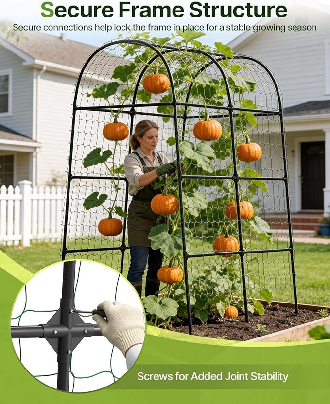 Suteck Garden Arch Trellis 7.5FT Tall – Garden Trellis for Climbing Plants Outdoor, Arch Trellis for Vegetables, Roses & Vines, Easy Assembly for Backyard, Pathway & Patio