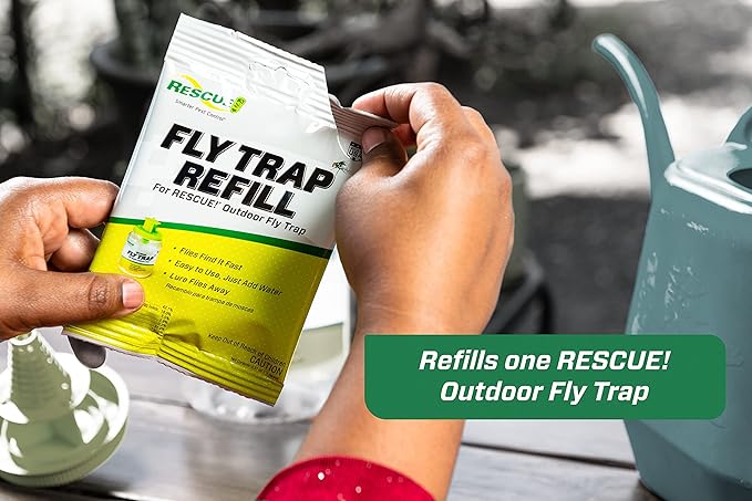 RESCUE! Reusable Fly Trap Bait Refill – Outdoor Use - 18 Pack