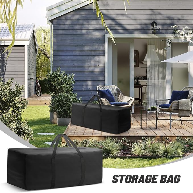 Outdoor Cushion Storage Bags 68 Inch Waterproof Extra-Large Patio Cushion Storage with Zipper & Padded Handle for Patio Furniture Christmas Tree