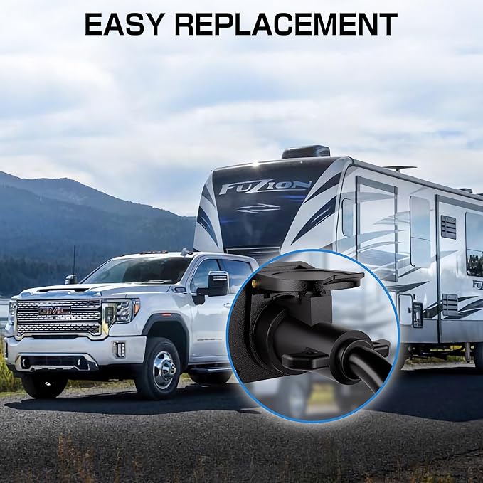 Deluwire 15 FT 7 Pin Trailer Plug, Heavy Duty Trailer Wiring Harness, 7 Way Trailer Cord with Double Prongs Connector for Trailers, RVs, Campers